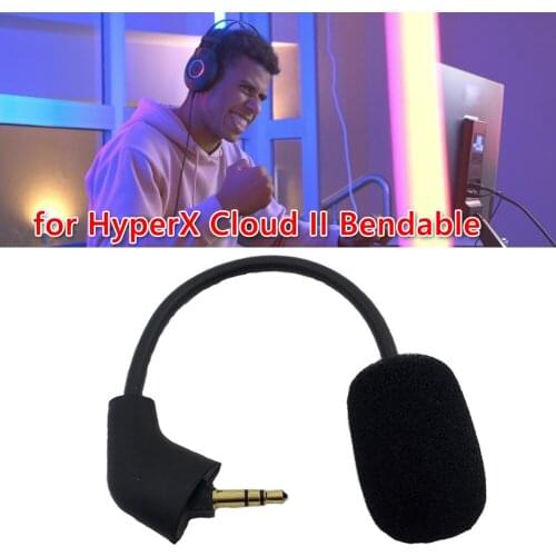 Replacement Gamer Headphones Mic Microphone 360 Degrees Bendable Replacement for HyperX Cloud II Gaming Headsets