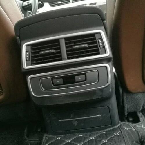 TOMEFON For Audi Q7 2016 2017 Car Armrest Rear Seat Air Condition Adjustment AC Vent Outlet Cover Trim ABS Chrome 2pcs