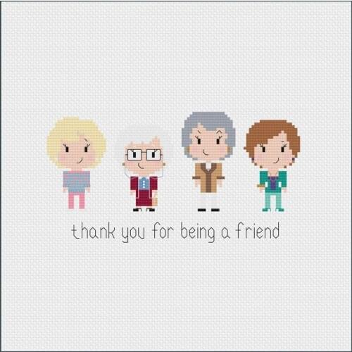 Moderrn Embroidery Thank You for Being a Friend Cross Stitch Nativity Set with 100% Cotton Floss & Free Shipping for Home Decor