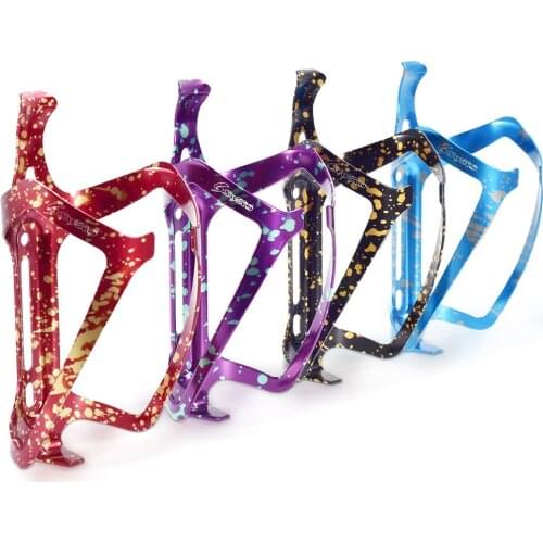 Bicycle Water Bottle Cage Aluminum Colorful Hollow Electroplating Electric Bicycle Road Cycling Water Cup Holder Riding