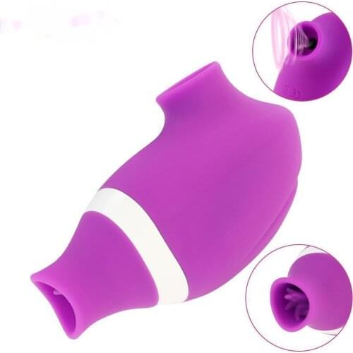 Sucking & Licking Clitoris Vibrator Double Stimulation Adorime Nipples Clit Sucker Tongue Blowjob Cunnilingus Sex Toys For Wo