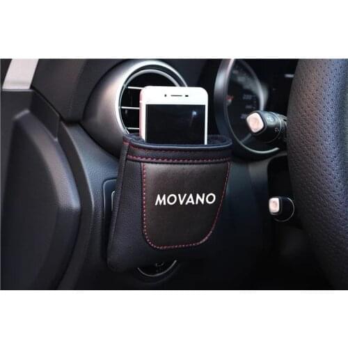 Clip on Air Outlet Car Air Vent Stow Tidy Storage Pu Leather Bag Coin Bag Case Car Phone Holder For Opel Movano