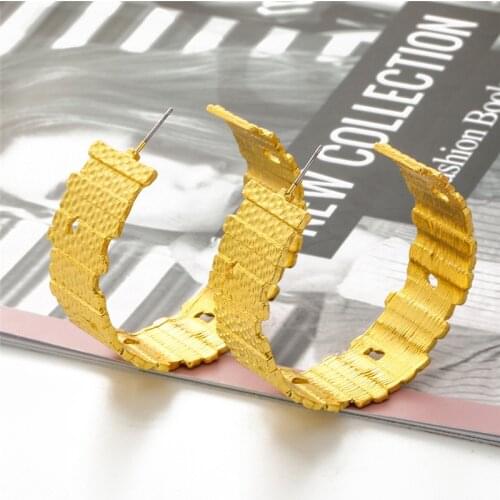 2021 New Gold Silver Color Earrings For Women Big Round Geometric Drop Statement Earrings Fashion Party Jewelry Gift
