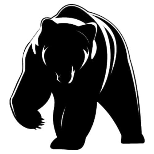 15*16.1CM Crazy Wild Bear Pattern Car Styling Decal Vivid Stylish Vinyl Car Sticker Black/Silver S1-2692