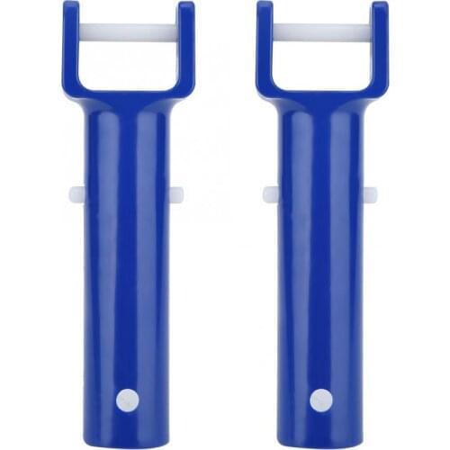 2Pcs Blue Swimming Pool V Shape Clip Brush Head Handle Replacement Pool Accessory