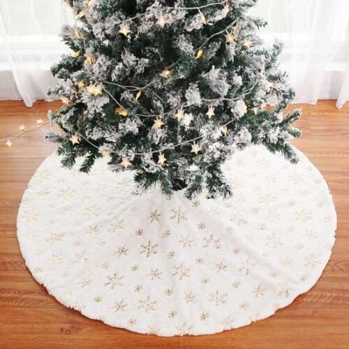 2021 Christmas Tree Skirt Plush Faux Fur Xmas Tree Carpet Merry Christmas Tree Decorations Ornament New Year Navidad Home Decor