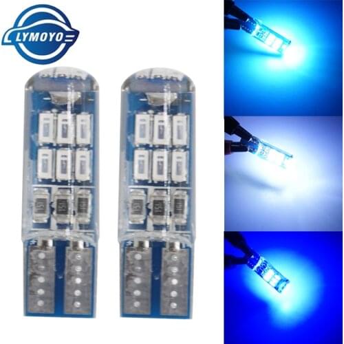 2pcs Car LED T10 W5W led 194 168 Canbus 15SMD 4014 Cold White Silicone LED Light No Error Parking License Plate clearance lamp