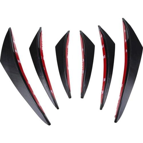 6Pcs Car Front Bumper Lip Splitter Fins Body Spoiler Canards Refit Gloss Black