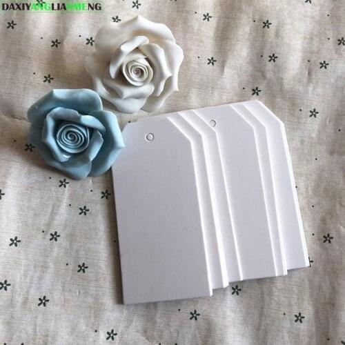 White Cardboard Trapezoid Top Edge Listing Blank Tag Mark Marking Product Hand Business Card 4.5x9.5cm