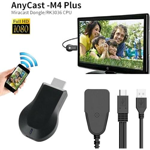 Anycast M4 PLUS 1080P Wireless HD Portable TV Stick Adapter Wifi Media Display Receiver Dongle Chromecast for Projector Tablets