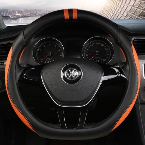 D series Micro Fiber Leather Car Steering Wheels Covers 38CM/15'' Steering Wheel Hubs Car Styling,For VW GOLF 7 2015 POLO JATTA