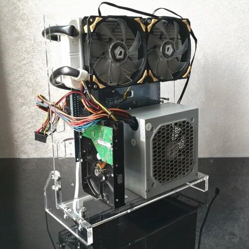 PC MATX ATX Open Acrylic Frame Computer Case DIY Horizontal Vertical Miner Rig Many Graphics Desktop Rack Heat Dissipation Shell