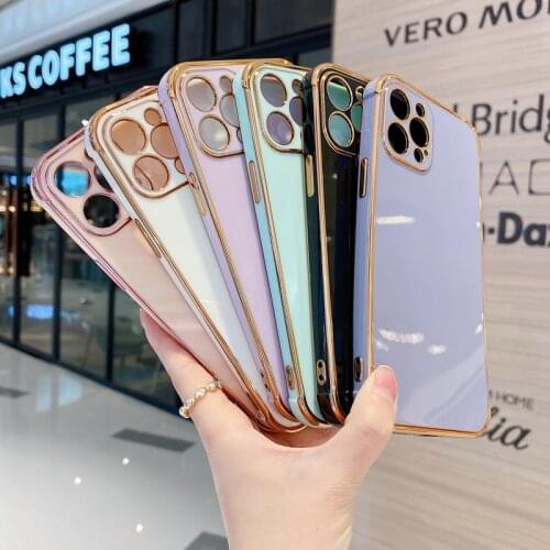 Luxury Shockproof TPU Plated Rubber Soft Back Phone Case Cover Skin Shell For iPhone 7 8 Plus 11 12 Pro Max XR XS Max Skin