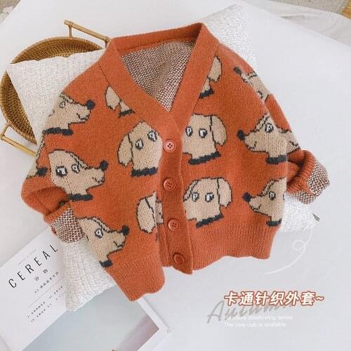 Childrens Boys Cardigan Sweaters Autumn Winter 2020 New Baby Knitted V-neck Sweaters Childrens Boys Fashion Knitted Jackets