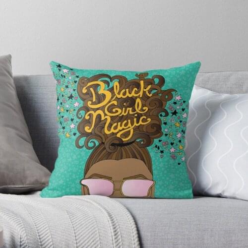 Black Girl Magic Throw Pillow Cushion Cover Polyester throw pillows case on sofa home living room car seat decor 45x45cm