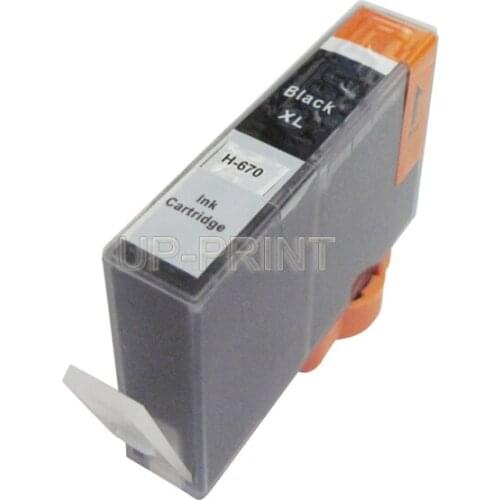 UP 1X black INK CARTRIDGES compatible for hp670 670XL for Deskjet 3525 4615 4625 5525 6525 PRINTER with ink with chip