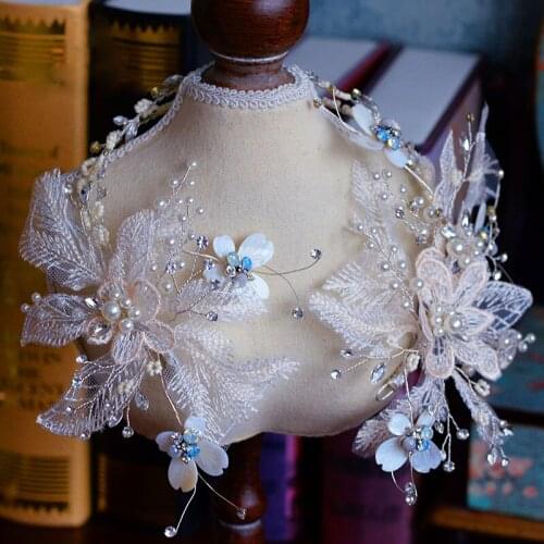 Elegant Handmade European Brides Barrette Brides Tiaras Crystals Wedding Hairbands Prom Headdress