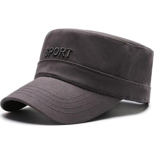 Snapback Cap Adult Mens Flat Cap Washed Cotton Army Military Hats Adjustable Size Casual Sports Caps New Male Bone Dads Hat