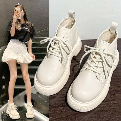 Short boots women 2021 single boots winter fashion small short boots trend British style thick-soled short tube Martin boots