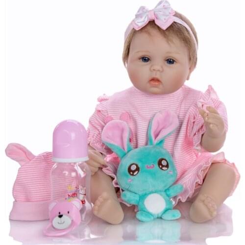 NPKDOLLS Reborn Baby Doll Toys 43 cm Soft Silicone Dolls stuffed body newborn bebe reborn menina Brinquedo Children gift