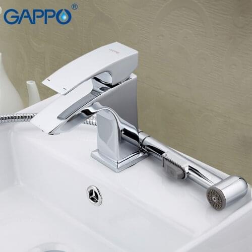 GAPPO Brass bathroom basin faucet Deck Mounted Cold Hot Water Mixer tap grifo hand shower set torneira de bano