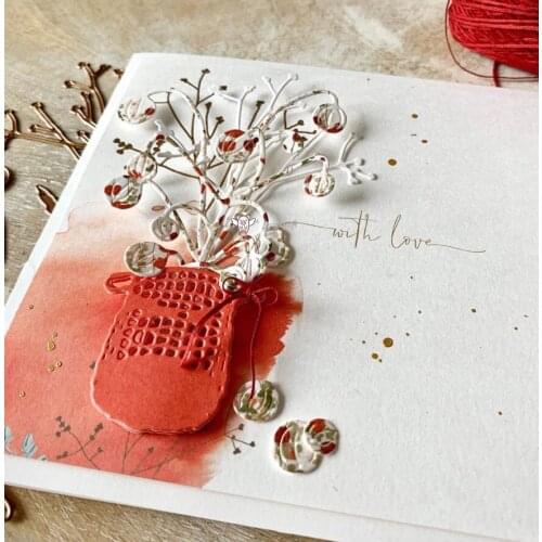 Mmao Crafts Metal Steel Cutting Dies New Flower fruit branches Stencil For DIY Scrapbooking Paper/photo Cards Embossing Dies