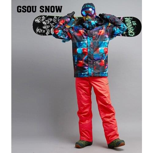 Winter Clothing Men Ski Suit Skiing Jacket Pant Windproof Waterproof Thicken Thermal Snowboard Clothing Trouser Male Suit Set