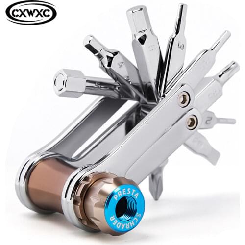 18 Multi Bicycle Tools Sets Hex Spoke Wrench MTB Screwdriver Chain Removal Tool Bike Multi-function Repair Tool Kit CO2 Inflator