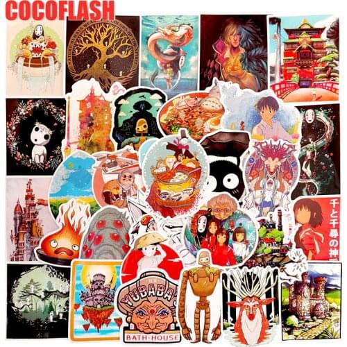 10/50Pcs/set Miyazaki Hayao Spirited Away Cartoon Anime Stickers For Skateboard Motorcycle Luggage Scrapbook Laptop Bicycle