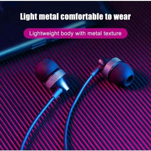 New Metal Ear-in Earphones Line Control with Mic Lightweight Universal Earphone Drop