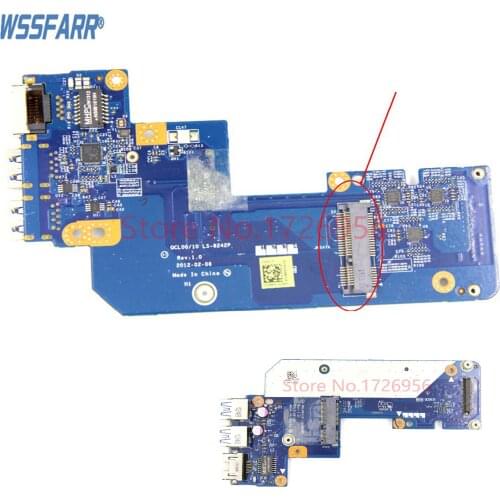 Original FOR Dell 17R 7520 USB Ethernet LAN Connector Board with mSATA port QCL00/10 LS-8242P 0N7JHH N7JHH
