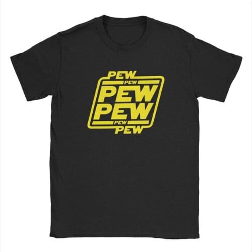 Pew Pew Pew Wars Funny T Shirt Geek Sci-fi Space Star Noises Science Tees Tops for Men Clothes
