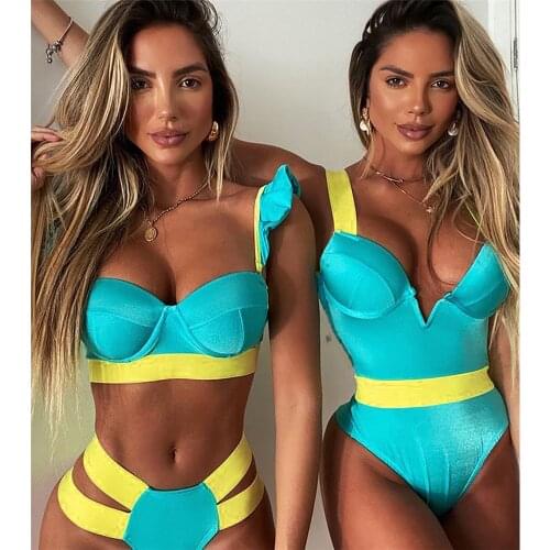 Sexy One Piece Swimsuit 2021 Women Swimwear Push Up Bathing Suit Summer Beach Wear Monokini Swimming Suit For Women Badysuit