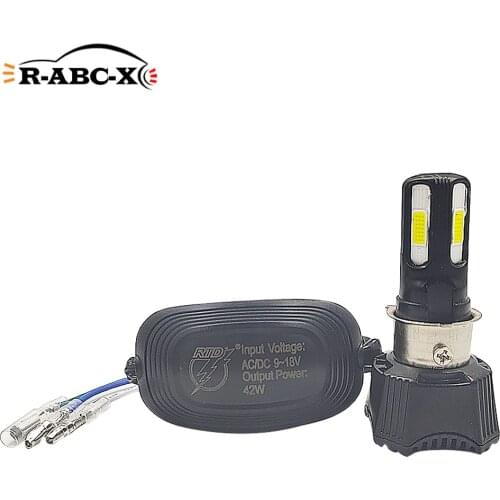 RUIANDSION 1 PCS 42W Super Bright 4400Lm H6M P15D-25-1 BA20D H6 H4 Collection AC/DC 12V 9-18V Focused Light 6000K High Low Beam