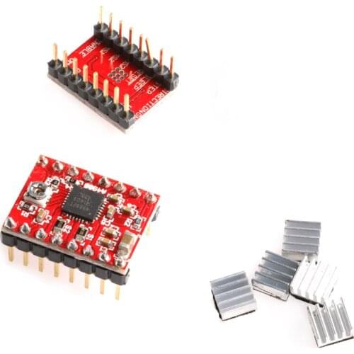 3pcs/lot A4988 StepStick Stepper Driver+Heatsink for Reprap Pololu 3D Printer Red Motor Driver -B119