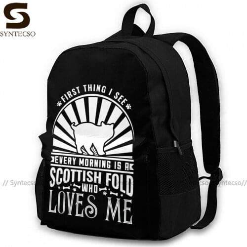 Scottish Fold Cat Backpacks Polyester School Tourist Backpack Soft Modern Bags