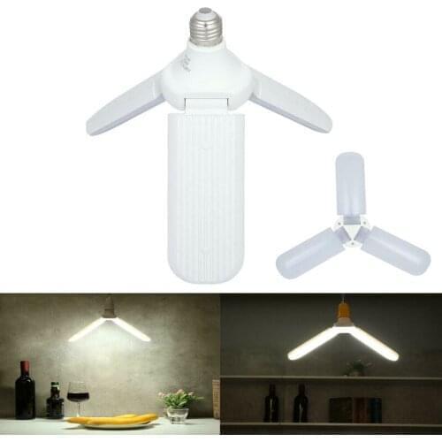 85-265VAC E27 LED Bulb Foldable Fan Blade Bulb 45W LED Lamp Super Bright White 6500K warm white for Indoor Home Ceiling Light