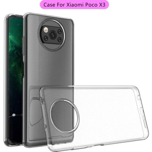Ultra-thin transparent Soft TPU case For Xiaomi Pocophone Poco X3 NFC slim clear Protective back cover for xiaomi poco x3 shell