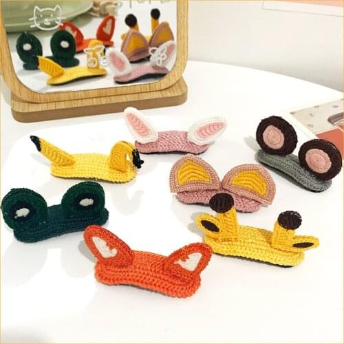 Knitted Cartoon Animal Ears Bb Clip Childrens Hair Accessories Hairpin Baby Cute Frog Hairpin Girl