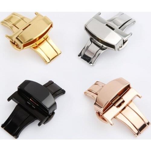 16mm/18mm/20mm/22mm Stainless Steel Watch Buckle Flip Lock Fold Butterfly Buckle Deployment Clasp Watch Deployant Buckle Watch