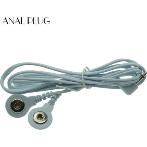 2 Heads Electric Shock 2 Round Button Wire Sex Toys Accessories Cable For Electro Penis Ring Massage Patch