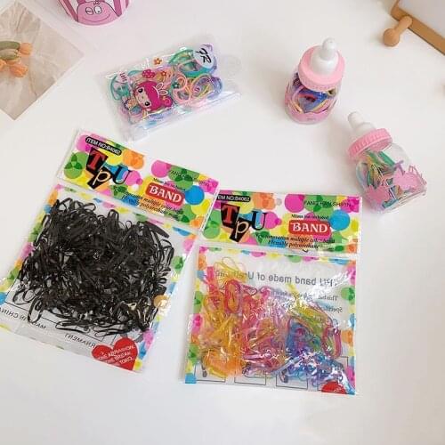 20pcs/lot Girls Black Colorful Small Disposable Rubber Bands Gum for Ponytail Holder Elastic Hair Bands Fashion Hair Accessories