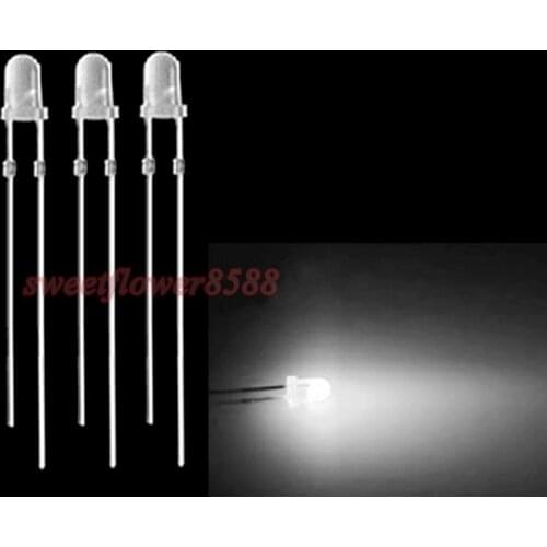500pcs 3mm Round Diffused White LED 8K MCD Bulb Lamp Light New Free Shipping