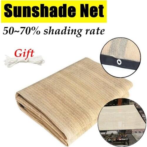 Beige Hi-Quality Anti-UV Gardening Sun Shade Net 50~70% Shading Rate Succulent Plants Sunshade Sails Outdoor Sunshade Net