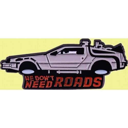 Back To The Future time traveling machine Marty McFly BTTF Doc Brown Enamel pin travel through time and space with the brooch