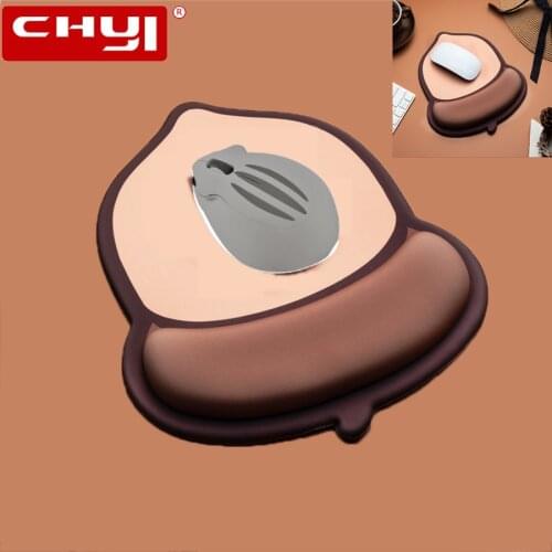 CHYI Mini Mouse Gamer Cartoon USB Wireless Optical Mause Ergonomic 3D Hamster Creative PC Mice with Nut Mouse Pad For laptop