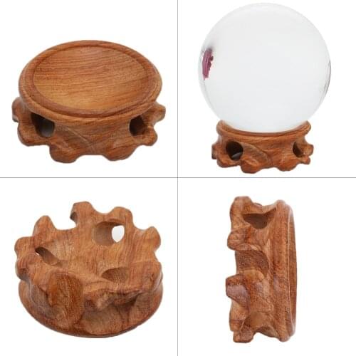 Wood Display Stand for Crystal Glass Lens Ball Large Divination Photography Lensball Base 70mm 80mm 90mm Big Magic Sphere Holder