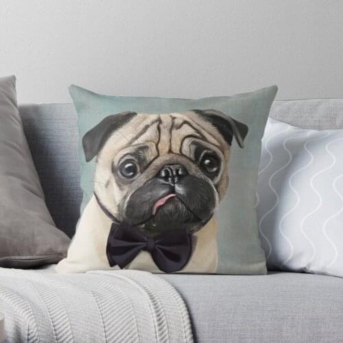 Mr Pug Throw Pillow Cushion Cover Polyester throw pillows case on sofa home living room car seat decor 45x45cm