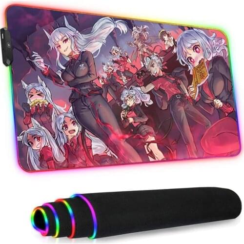 Led Mousepad Rgb Anime Genshin Impact Helltaker Pc Gamer Girl Kawaii Gaming Accessories Santoro Gorjuss Longteng Rubber Base