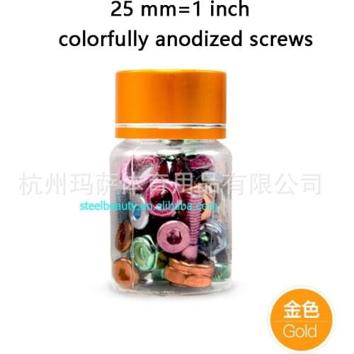 25mm colorful skateboard screws bolts and nuts anodized colors beautiful barrel package 1 inch skateboard hardwares